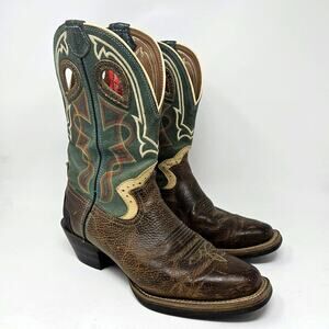 Tony Lama Cowboy Boots 3R Rough Stock Brown Leather Western Womens 9
